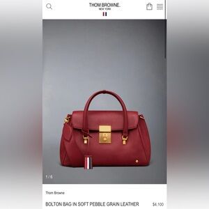ISO Thom Browne Red Leather Bolton Bag